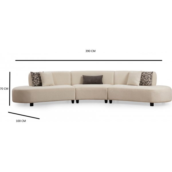 Gebogenes Sofa Perry - 390 cm