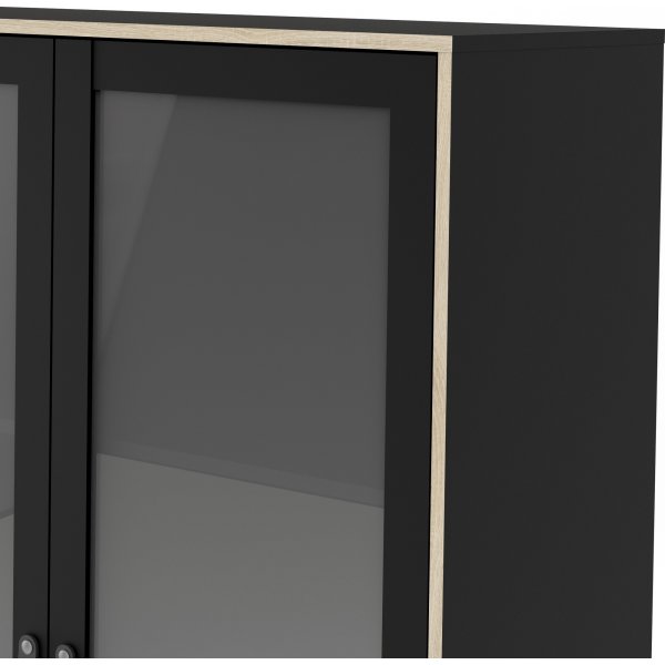 Stoppelvitrine - Schwarz/Eiche