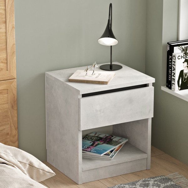 Luvio Nachttisch 26 - Silber/schwarz Luvio Nachttisch 26 - Silber/schwarz