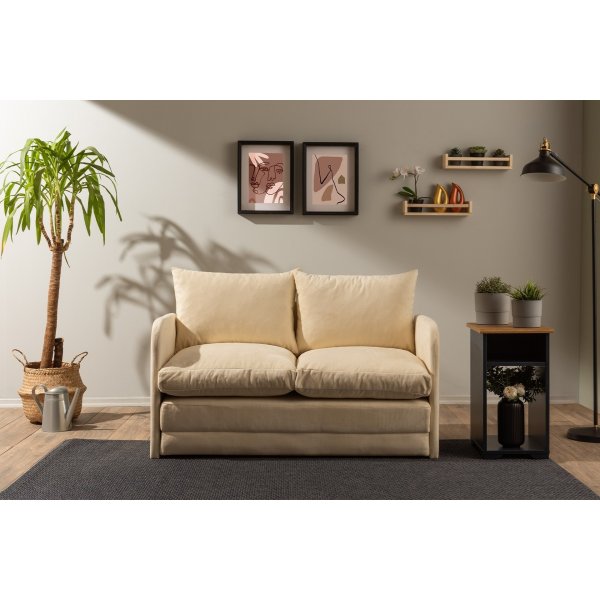 Saga 2-Sitzer-Schlafsofa - Creme