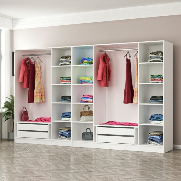 Cavolo Kleiderschrank 315 cm, Variante B - Wei�