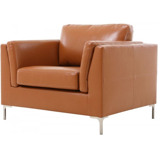 Sessel cognacfarbenes Kunstleder - Cansas + Fleckentferner fr Mbel