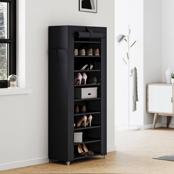 Kaspian Schuhregal 58 cm - Schwarz