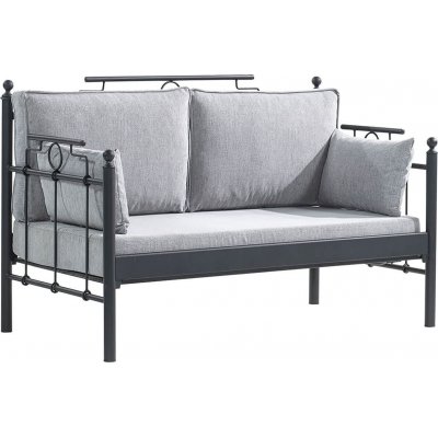 Hampus 2-Sitzer Outdoor-Sofa - Schwarz/Rauch + Mbelpflegeset fr Textilien