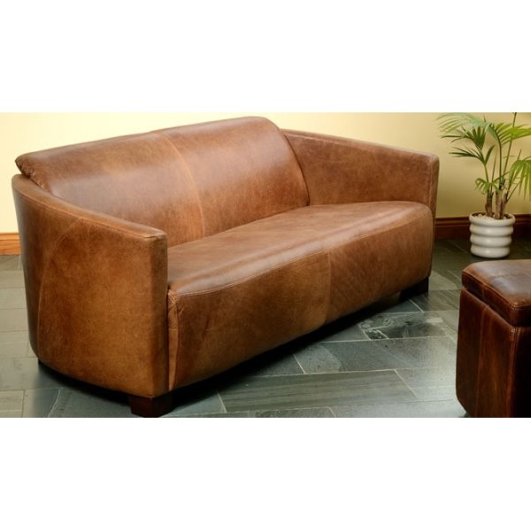 Corniche Vintage 2-Sitzer Ledersofa