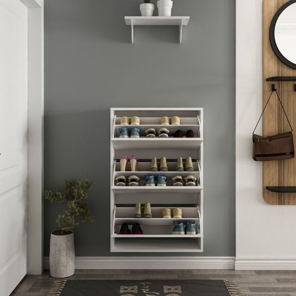 Lupa Wand-Schuhschrank - Weiß Lupa Wand-Schuhschrank - Weiß