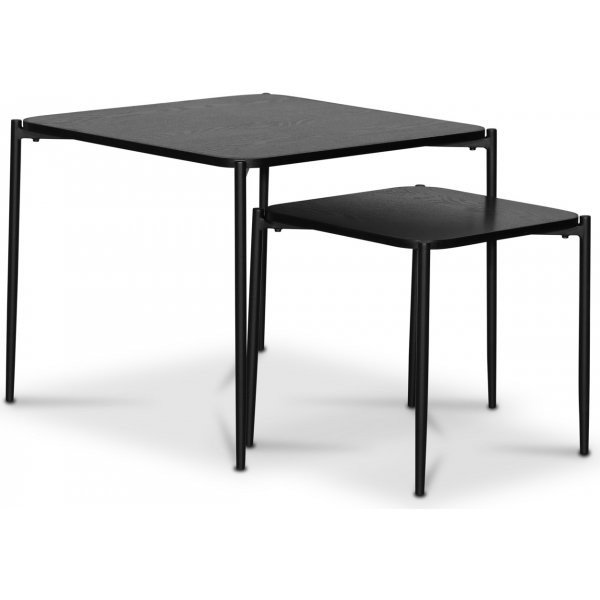 Wayne Beistelltisch 60x60 cm - Eiche schwarz gebeizt + Fleckentferner fr Mbel