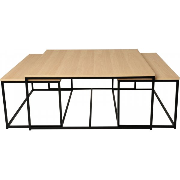 Andora Couchtisch 3-in-1 100x100 - Wei pigmentiertes Eichenfurnier