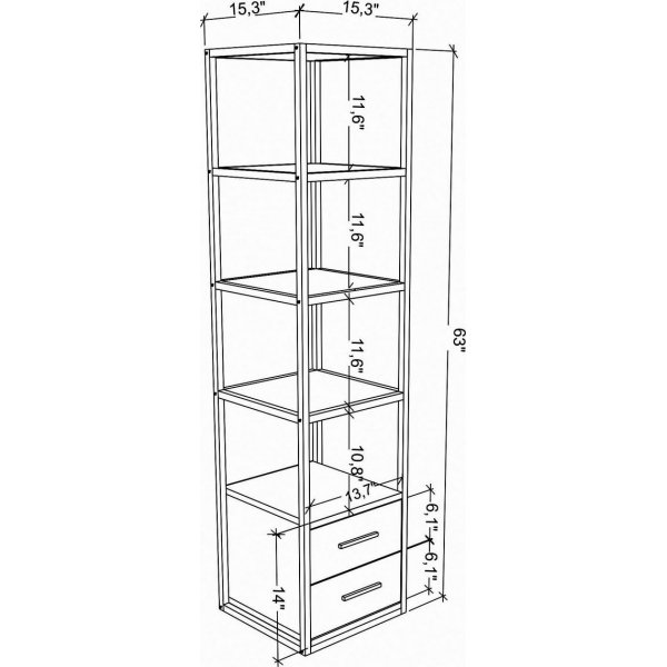 Robbins Bücherregal - Gold/Eiche Robbins Bücherregal - Gold/Eiche