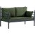 Manyas 2-Sitzer Outdoor-Sofa - Schwarz/Grn + Mbelpflegeset fr Textilien