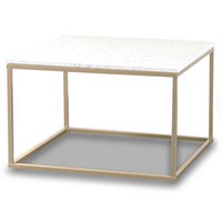 Terrazzo Couchtisch 75x75cm - Bianco Terrazzo & Messingfuß Terrazzo Couchtisch 75x75cm - Bianco Terrazzo & Messingfuß