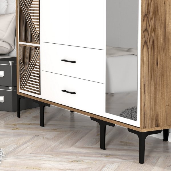 Kumsal Kleiderschrank 10 Walnuss/Wei�