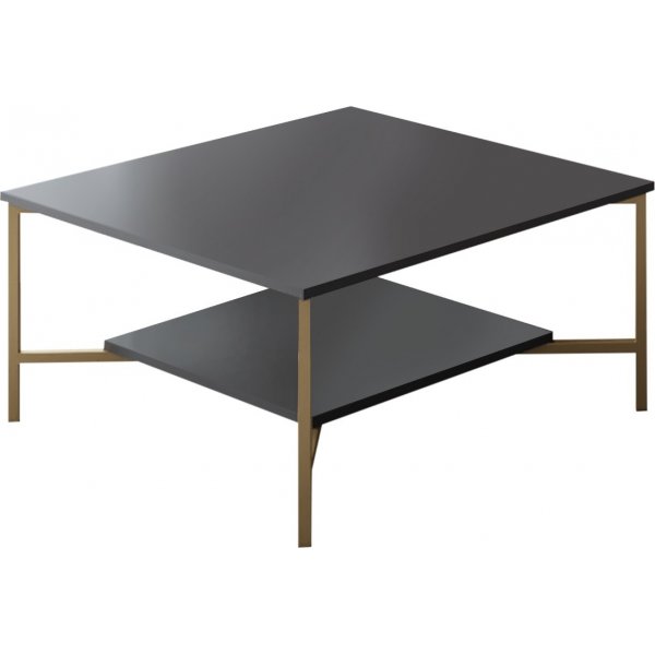 Erki Couchtisch 80 x 80 cm - Anthrazit/Gold