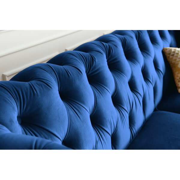 Milton Chesterfield 2-Sitzer - Dunkelblauer Samt Milton Chesterfield 2-Sitzer - Dunkelblauer Samt