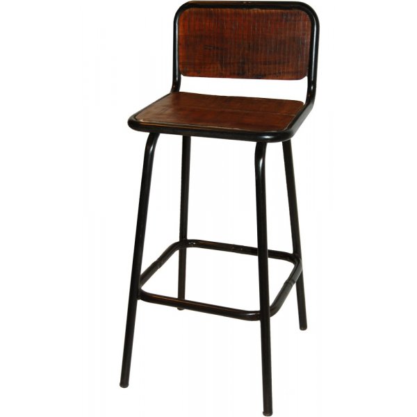Engla Barhocker - Recyceltes Holz/Metall