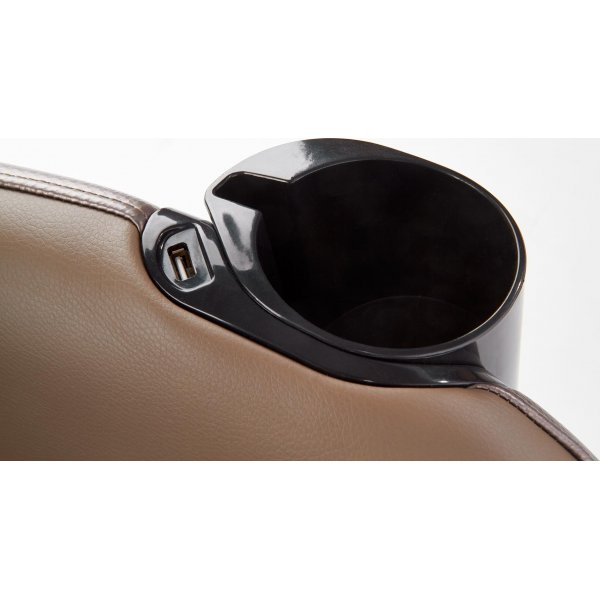 Mercura Liegesessel mit Massage aus beigem Öko-Leder Mercura Liegesessel mit Massage aus beigem Öko-Leder