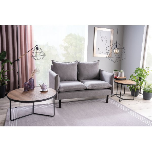 Flora 2-Sitzer-Sofa - Grauer Samt Flora 2-Sitzer-Sofa - Grauer Samt