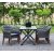 Essgruppe Scottsdale: Tisch 150 cm mit 4 Valetta-Sesseln aus grauem Kunstrattan
