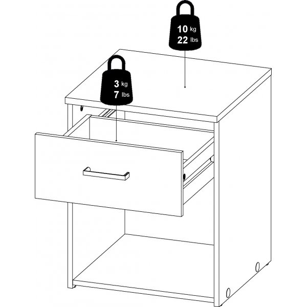 Space Nachttisch - Weiß Space Nachttisch - Weiß