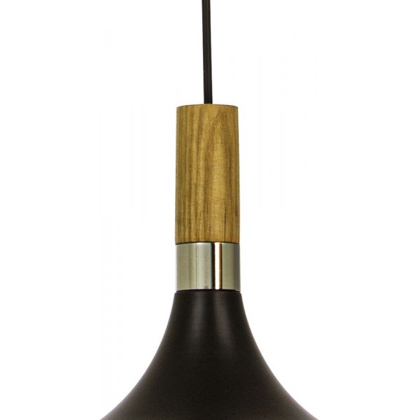 Sense Deckenleuchte - Schwarz/Holz/Chrom Sense Deckenleuchte - Schwarz/Holz/Chrom