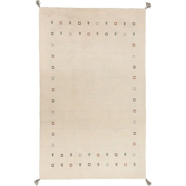 Handgewebter Wollteppich Gabbeh - Offwhite