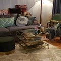 Kundenbild Sitzpouf Isabelle 50Ø cm - Grün (Samtstoff)/Messing