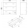 Space-Kommode mit 3 Schubladen - Eiche