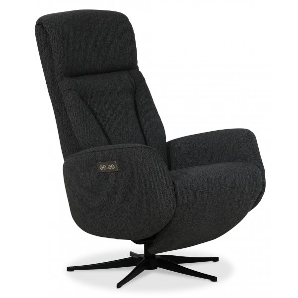 Comfort Luxus Reclinersessel (2 Motoren) integrierte Fusttze - Dunkelgrauer Stoff