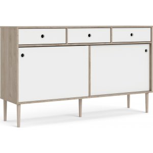 Rome Sideboard mit 2 Schiebetren und 3 Schubladen - Hickory/Wei