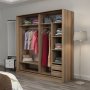 Kapusta Kleiderschrank 180x52x210 cm - Braun/Rauchglas
