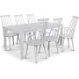 Mellby Essgruppe 180 cm Tisch mit 6 weien Dalsland Cane Sthlen mit Armlehnen