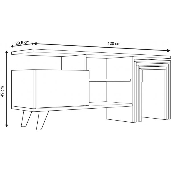Doga TV-Stnder - Walnuss/Wei