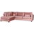 Adore Lounge Sofa XL offener Abschluss links - Dusty Pink (Samt)