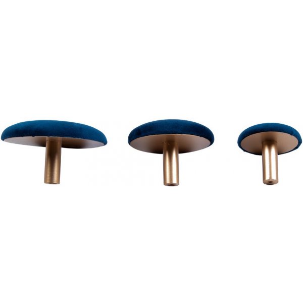 Giza Wandknpfe zum Aufhngen - Blau/Messing - 3 Stk