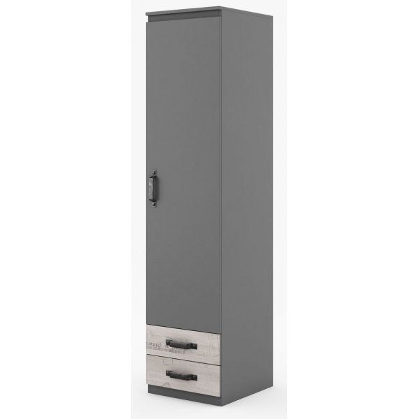 Deena Kleiderschrank - Graphit/Eiche