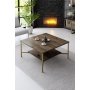 Erki Couchtisch 80 x 80 cm - Walnuss/Gold