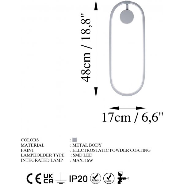 Tranceto Wandleuchte - Grau Tranceto Wandleuchte - Grau