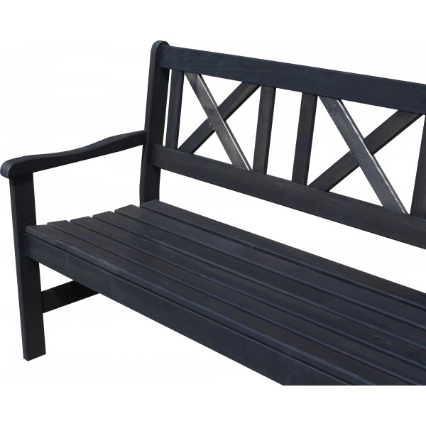 Europa Gartenbank 3-Sitzer - Schwarz + Fleckentferner fr Mbel