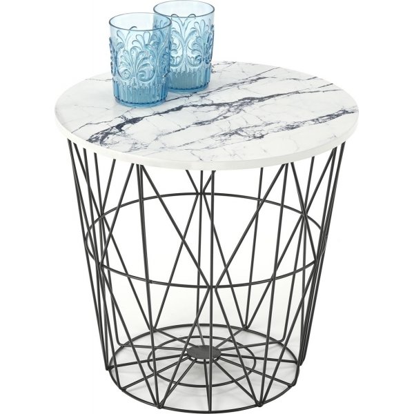 Harissa Couchtisch Ø42 cm - Weißer Marmor/Schwarz Harissa Couchtisch Ø42 cm - Weißer Marmor/Schwarz