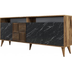 Milan Sideboard 180 cm - Nussbaum/schwarz