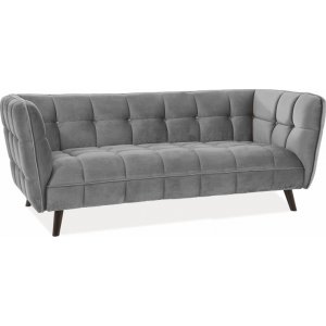 Renae 3-Sitzer-Sofa aus grauem Samt