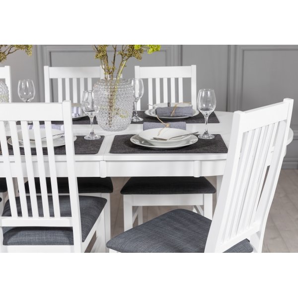 Wei�er Stuhl mit grauer Sitzfl�che - G�s�