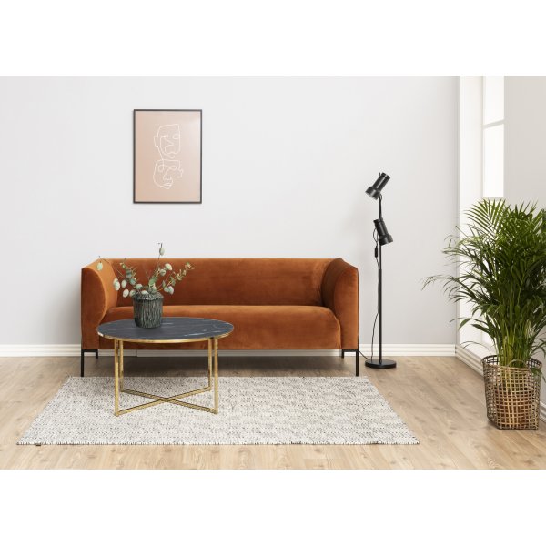 Alisma runder Couchtisch mit goldenen Beinen Ø80 cm - Schwarzes Marmorglas Alisma runder Couchtisch mit goldenen Beinen Ø80 cm - Schwarzes Marmorglas