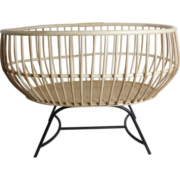 Rollo-Kinderbett 58 x 90 cm - Rattan/Schwarz