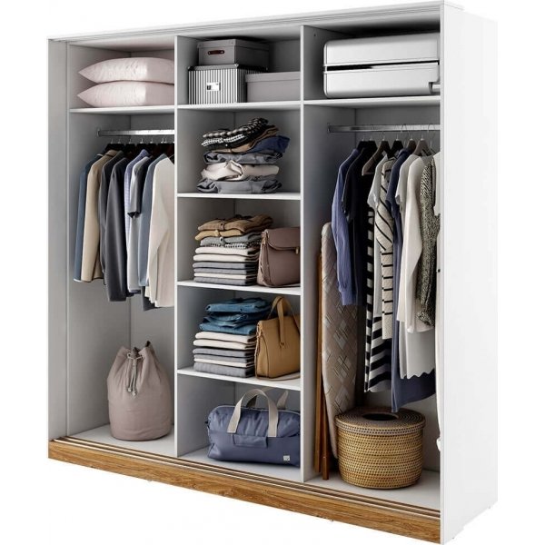 Dentro Kleiderschrank 220x215 cm - Wei�/Stirling-Eiche