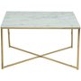 Alisma Couchtisch 80x80 cm - Weier Marmor/Gold
