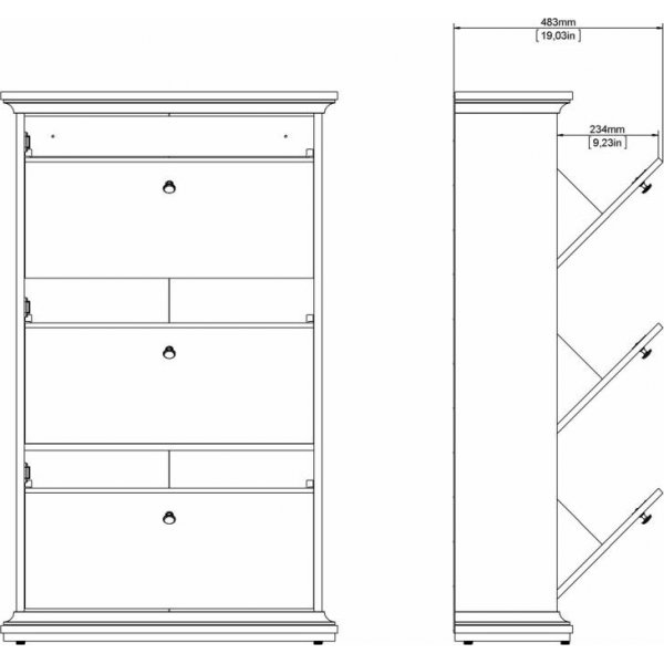 Schuhschrank Paris - Wei
