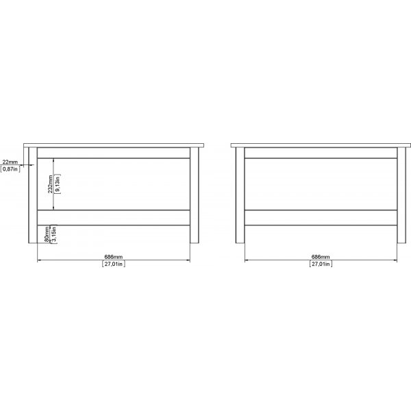 Madrid Couchtisch 81 x 81 cm - Schwarz