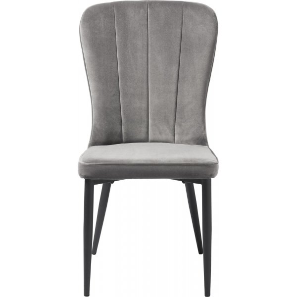 Caia Esszimmerstuhl aus grauem Samt Caia Esszimmerstuhl aus grauem Samt