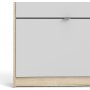 Schuhschrank mit 4 Fächern - Eiche/Weiß